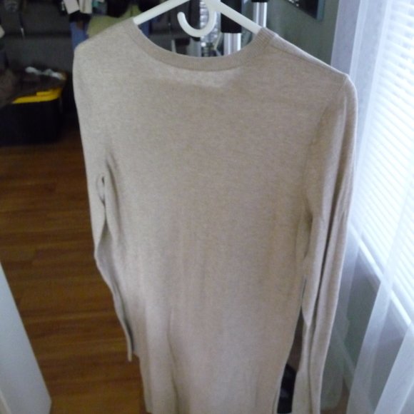 ITALIAN beige cotton  modal blend tunic with low high hemline size L - Picture 2 of 4